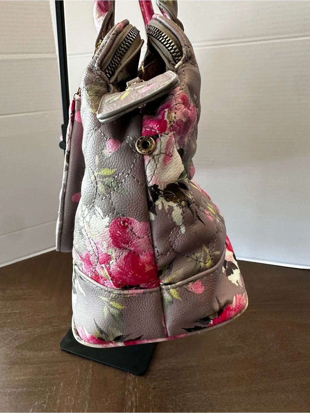 Betsey Johnson quilted floral satchel from her 
